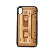 Audio Cassette Pattern Shockproof Pc + Wood Protective Case For Iphone Xr