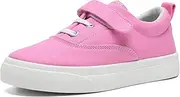 [rosyclo] Canvas Sneakers for Boys and Girls, Toddler Kids Walking Shoes Lightweight Breathable Non-Slip Soft Adjustable Strap Baby Boy Girl Outdoor Casual Tennis Shoe for Little Big Kid, Pink, 1 Big