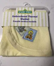 Vtg Muppets Sesame Street Baby Quilted Blanket Comforter Yellow Ruffle Big Bird