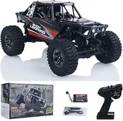 wheelfun 1/24 4x4 UdiRC UCX2405PRO RC Rock Crawler Model Brushless Motor ESC Radio Controlled Off-Road Vehicles RTR Car Battery(Black)