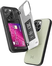 TORU CX Hybrid for iPhone 13 Pro Wallet Case | Dual Layer Slim Protective Hard Cover with Hidden 2-Credit Card Slot Holder - Green