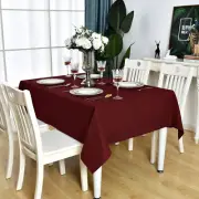 Burgundy Rectangle Tablecloth Waterproof Stain Resistant Wrinkle Free Table Clot