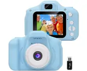 Kids Camera, Mini Rechargeable Kids Digital Camera Shockproof Video Camcorder Gifts For 3-8 Years Boys Girls, Blue