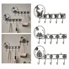 Coat Rack Wall Mounted with 5 Hooks Key Holder Iron Nordic Wall Hanging Hook