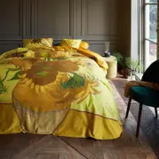 Bedding House X Van Gogh King Yellow Van Gogh Tournesol Yellow Cotton Sateen Quilt Cover Set