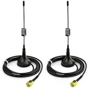 DollaTek 2Pcs 433 MHz Unity Gain Omni, 5.5 Inches Antenna with Magnetic Base and Male SMA Connector Impedance 50 Ohms - 5DBI