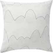 Wavelength Printed Outdoor Cushion (White & Sage) - 50x50cm