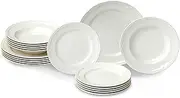 Villeroy & Boch Manoir 18-Piece Dinnerware Set, White, Large