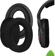Geekria Comfort Velour Replacement Ear Pads Compatible with Sennheiser Game ONE, PC360, PC363D, PC373D Headphones, Ear Cushions (Black)
