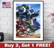 Combat Mecha Xabungle Poster 18" x 24" Anime Retro 80s Wall Art