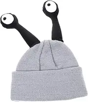 [ANDRESLAD] Soft Knitted Beanie Hat for Kids Toddler Boys Girls Warm Hat Cartoon Style Grey