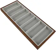 Holibanna 1pc Wooden Sunglasses Display Holder with Gray Cloth Sunglasses Storage Tray for Home Shop Multi Functional Organizer for Eyewear Jewelry and Crafts Wood Color Grey