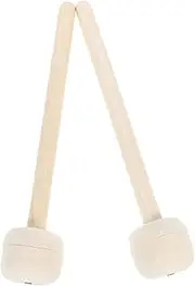 Abaodam 2Pcs Drum Hammer with Wood Handle Durable Percussion Drumsticks for Bass Drum Marching Band for Beginners Intermediate Players Sturdy Felt Tips