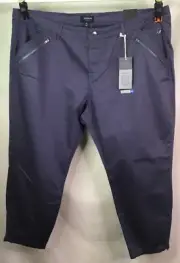 AUTOGRAPH NAVY BLUE “ZIP POCKET & HEM” STRETCH 7/8 CARGO PANTS SIZE 26 NEW