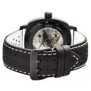 Uhrenarmband LORICA® Kunstleder IP-B schwarz wasserfest WEISS BLACK High-Tech
