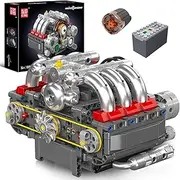 Mould King 10193 Engine Model Kit That Runs - Build Your Own Mini Engine, Car Engine Replica Build Blocks Set, Engeering Toy for Kids/Adults, Home or Office Décor (609 Pcs)