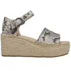COCONUTS by Matisse Flirty Snake Ankle Strap Espadrille Wedge Womens Black, Gre
