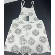 OneTeaspoon NWT The Cymatic Pini Denim Playsuit in White/Gray in Size XL