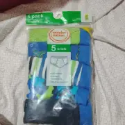 NIP-Wonder Nation, 5 Pack, Blue/Shark Themed Briefs/Underwear-Boys Size Medium/8