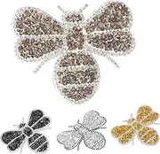 GALPADA 4pcs Bee Rhinestone Iron Patches Stylish Glitter Patches for Clothes Shoes Bags Activated Application Durable Fashion Enhancement