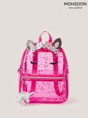 Monsoon Pink Clear Unicorn Backpack (Y03446) | $60