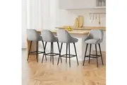 Artiss 4x Bar Stools Upholstered Stool Counter Seat Kitchen Dining Chairs