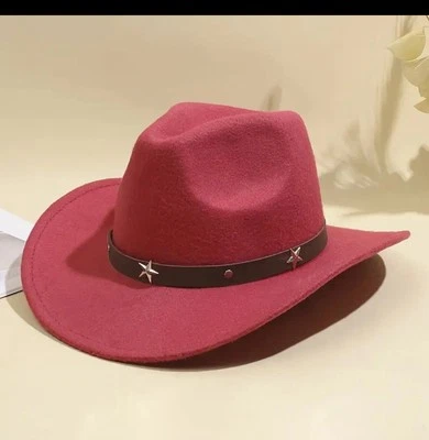 Pink Kids Western Cowboy Hat Outback Cowgirl Hat Rode Felt Hat