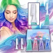 HaiolorPro Hair Chalk for Kids& Adults Washable，Temporary Hair Color Wax Kit for Boys & Girls, 4 PCS Temporary Hair Dye, Kids Temporary Hair Makeup Sets Dye for Dark Hair
