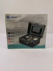 Jssmst Medium Cash Box with Combination Lock- Durable Metal Cash Box with Money