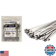 Kable Kontrol Metal Zip Ties 5 Inch 100 Pcs, 200 Lbs Tensile Strength, Self-l