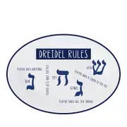 Godinger Dreidel Rules Oval Tray