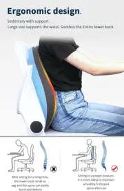 QUMOX Lumbar Support Pillow, Memory Foam Back Cushion for Car Seat, Office Chair