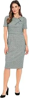 [London Times] Women's Short Sleeve Side Bow Sheath Dress