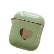 For Apple Airpods 1/2 Generation Universal Electroplating Love Bluetooth Headphone Protective Case(Reseda)