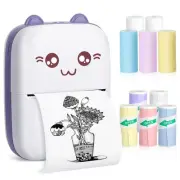 Mini Pocket Bluetooth Printer-Portable Thermal Printer with 10 Roll Papers fo...