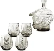 The Source Wholesale Halo Master Chief Glass Decanter and 4 Tumbler Glasses Collectable Drinking Set