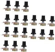 Mobestech 30 Pcs 10k Ohm Linear Taper Knurled Shaft Potentiometer Rotary Potentiometer with Shaft 10k Ohm Shaft Single Linear Rotary Taper to Rotate Short Handle Copper Wire