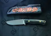 Handmade Knife Steel/ Tooling Leather Sheath Gift For Her Birthday Gift.