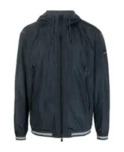 logo-patch hooded jacket DE56 Black