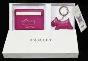 RADLEY London Card Holder Keyring Fortune Street Dark Pink Ladies NEW Box