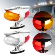 2x Amber/Red 36 LED Double Face Side Marker Lamp Mini Pedestal Light Single Stud