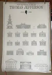 1991 poster Architecture of Thomas Jefferson 24x36