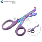 EMT Utility Scissors Shears 7.25" Purple Handle Rainbow Colored Blades New Brand