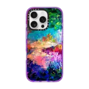 iPhone 16 Pro Impact Case WELCOME TO UTOPIA - Colorful Magical Forest Abstract Trees Floral Nature Galaxy Flowers Rainbow Bold Whimsical Fairy Land Painting