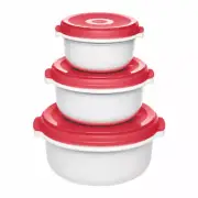 Emsa Micro Family Mikrowellentopf Starter-Set 3-tlg. Mikrowellen Topf Weiß Rot