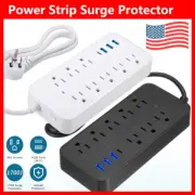 1/2Pcs Power Strip Surge Protector Home Office AC 8 Outlets w/ USB Type-C Ports