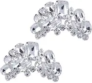 [ANDRESLAD] 2PCS Rhinestone Flower Shoe Clips Sparkling Shoe Decoration for Weddings Parties and DIY Versatile Rhinestone Buckles for Flats Boots Sandals and Pumps