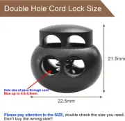 12 Pack Black Plastic Spring Cord Lock Toggle Stopper for Drawstring, Paracord C