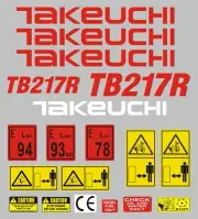 Decal Sticker set for: Takeuchi TB217R Mini Digger Pelle Bagger Excavator