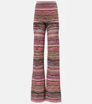 [Missoni] Missoni Zigzag striped lamé flared pants UK 4 multicoloured